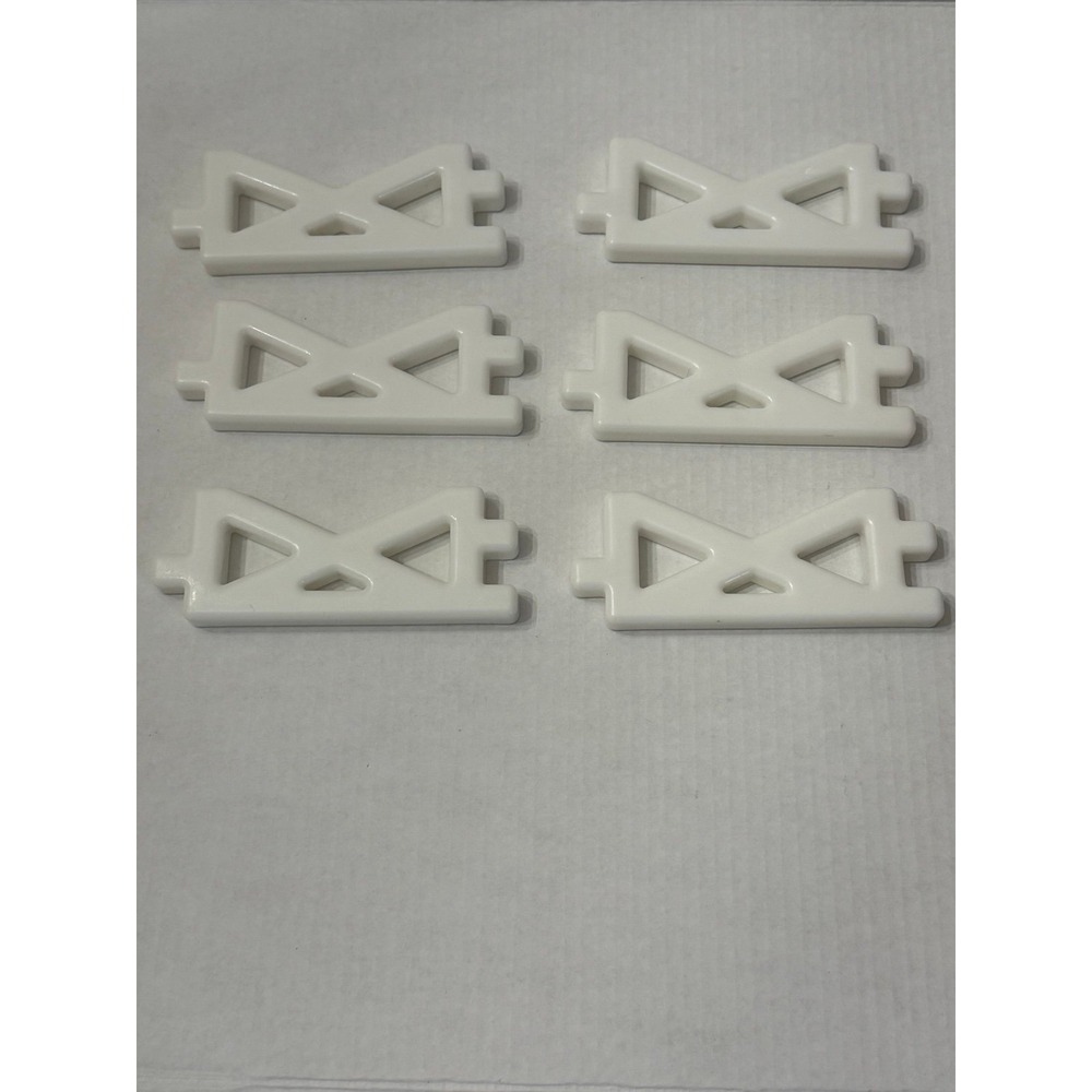 VTG Little Tikes Waffle Blocks 6 Piece Lot White Farm Fencing Replacement Pieces